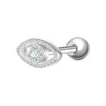 Piercing Sterling Silber Zirkonia weiß
