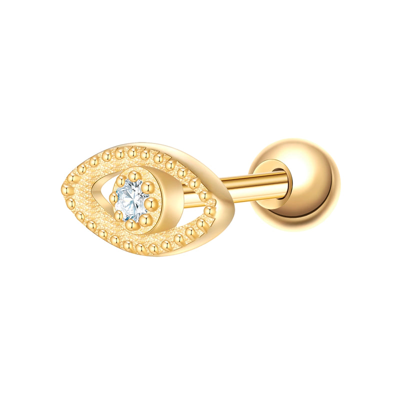 Piercing Sterling Silber gelbgold Zirkonia weiß
