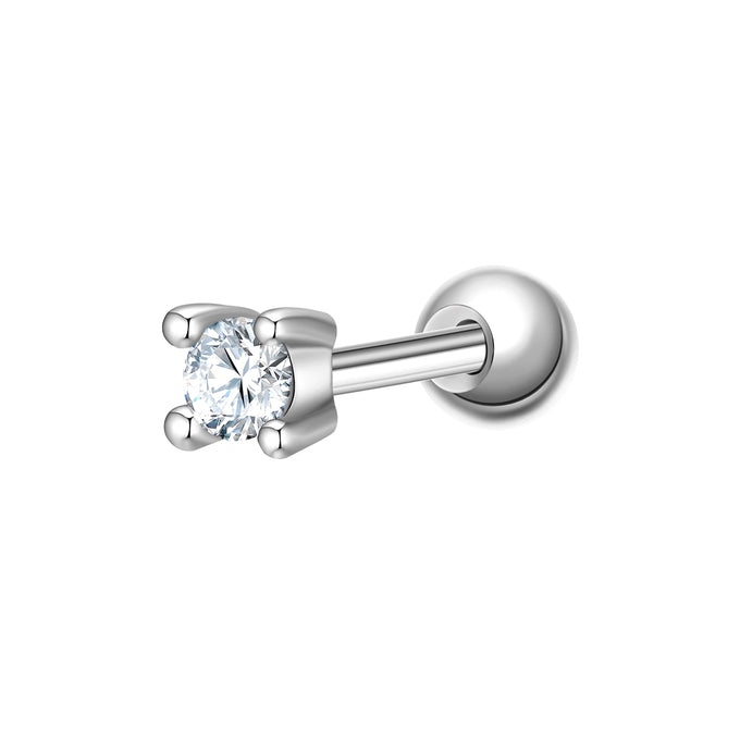 Piercing Sterling Silber Zirkonia weiß