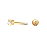 Piercing Sterling Silber gelbgold Zirkonia weiß