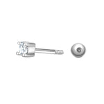 Piercing Sterling Silber Zirkonia weiß