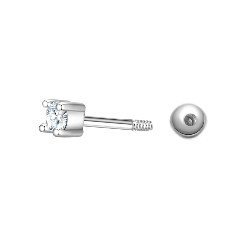Piercing Sterling Silber Zirkonia weiß