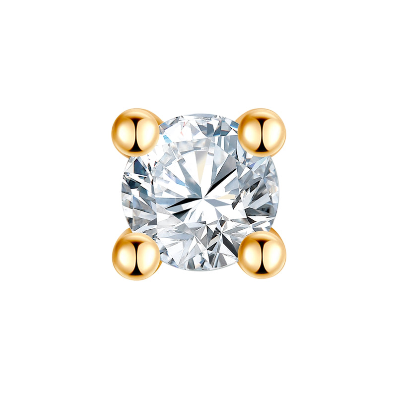 Piercing Sterling Silber gelbgold Zirkonia weiß