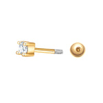 Piercing Sterling Silber gelbgold Zirkonia weiß