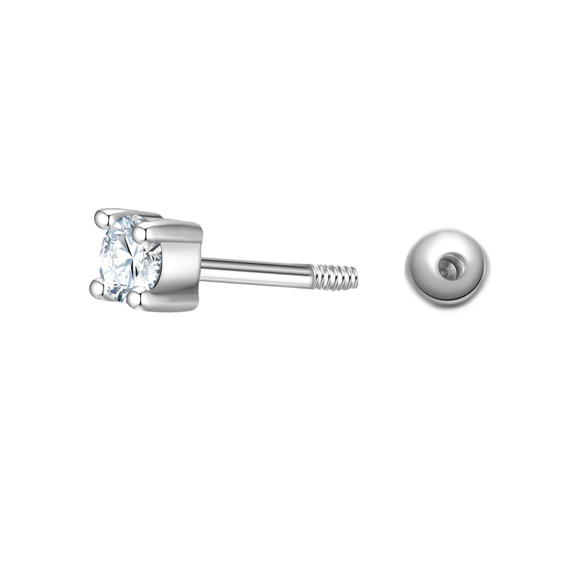Piercing Sterling Silber Zirkonia weiß