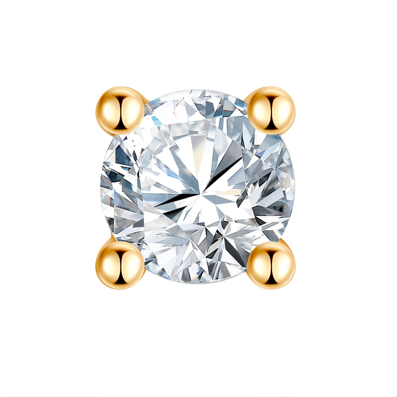 Piercing Sterling Silber gelbgold Zirkonia weiß