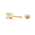 Piercing Sterling Silber gelbgold Zirkonia weiß