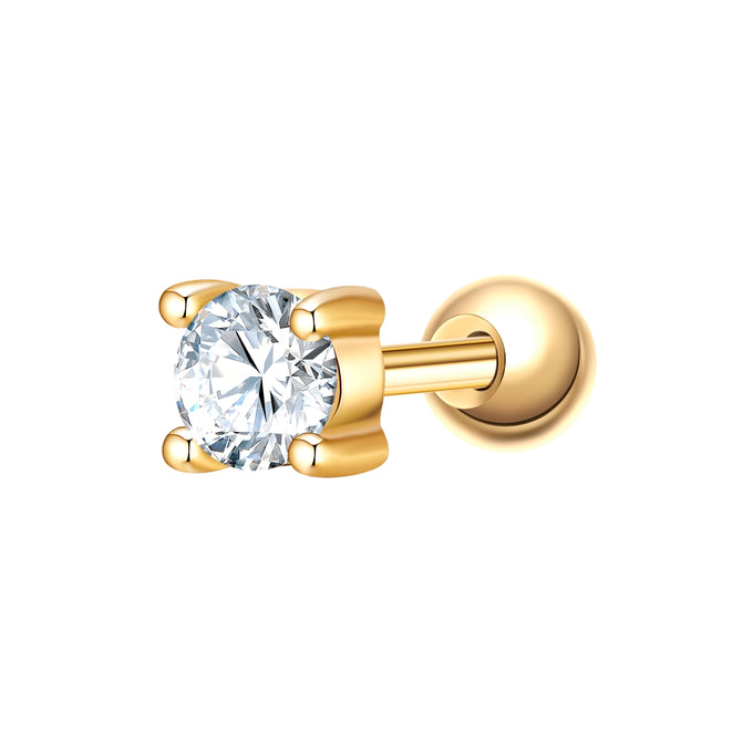 Piercing Sterling Silber gelbgold Zirkonia weiß
