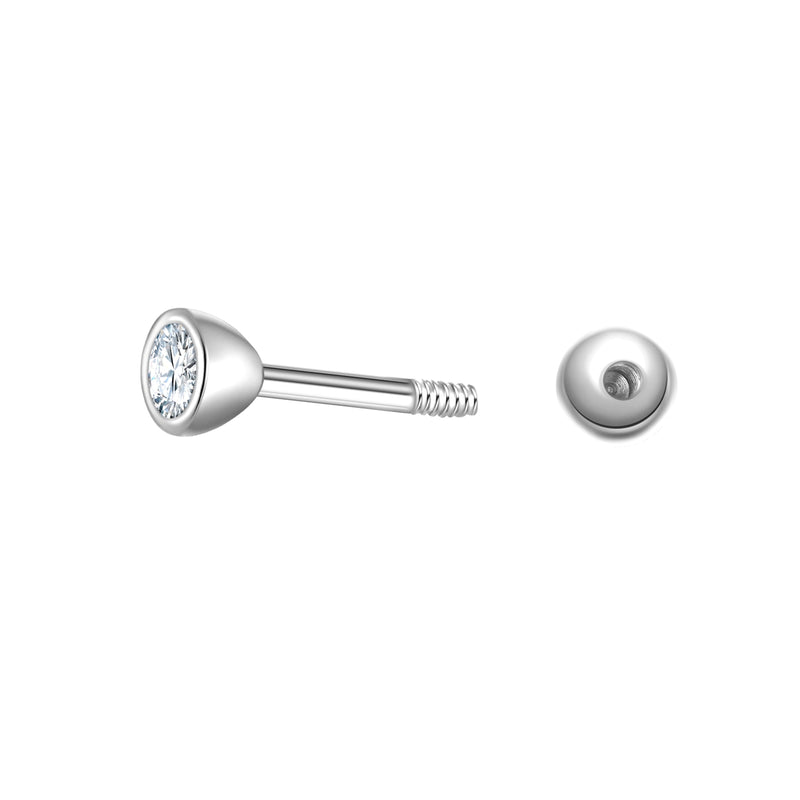 Piercing Sterling Silber Zirkonia weiß
