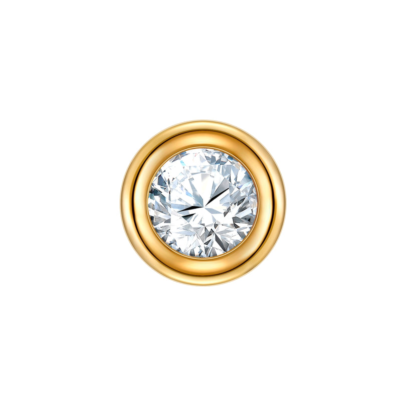 Piercing Sterling Silber gelbgold Zirkonia weiß