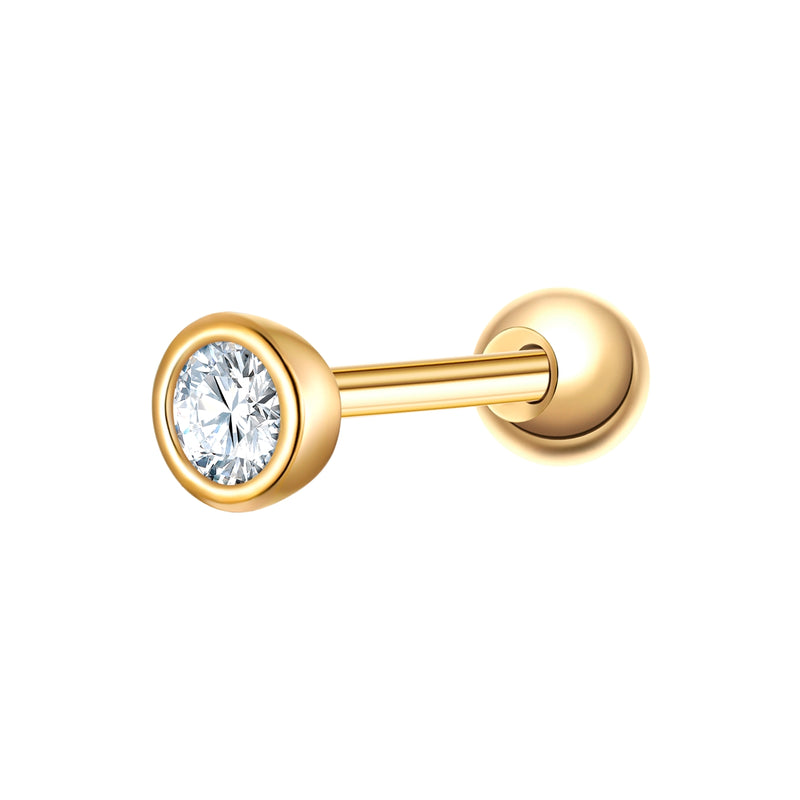 Piercing Sterling Silber gelbgold Zirkonia weiß