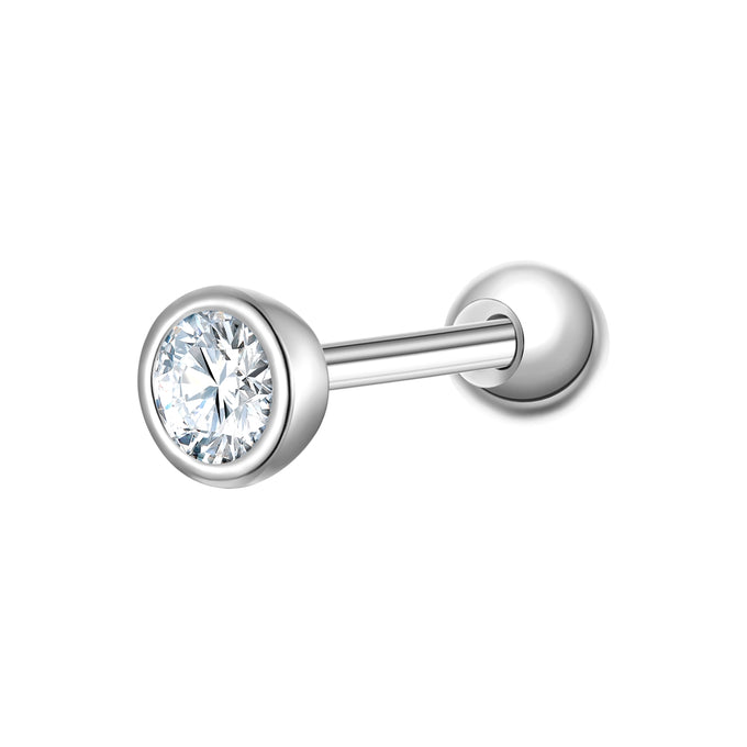 Piercing Sterling Silber Zirkonia weiß