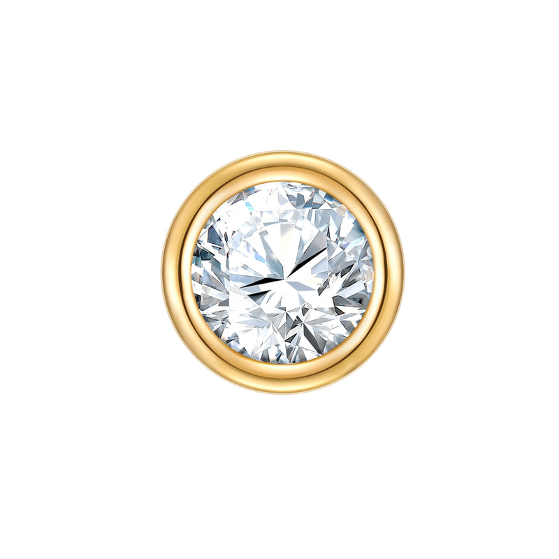 Piercing Sterling Silber gelbgold Zirkonia weiß
