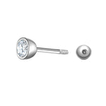 Piercing Sterling Silber Zirkonia weiß