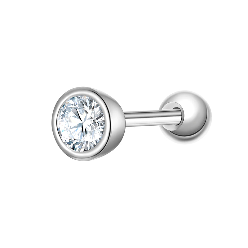 Piercing Sterling Silber Zirkonia weiß