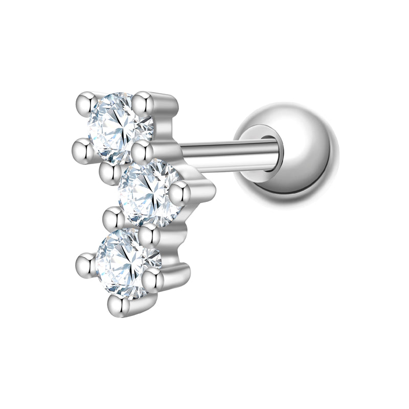 Piercing Sterling Silber Zirkonia weiß