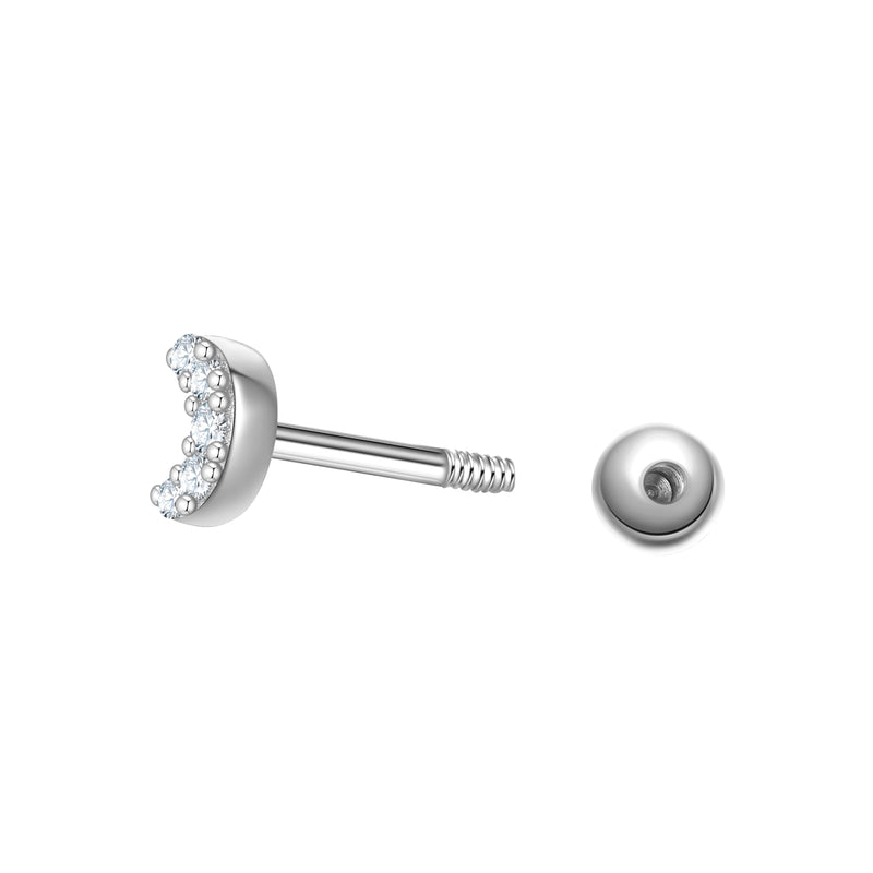 Piercing Sterling Silber Zirkonia weiß