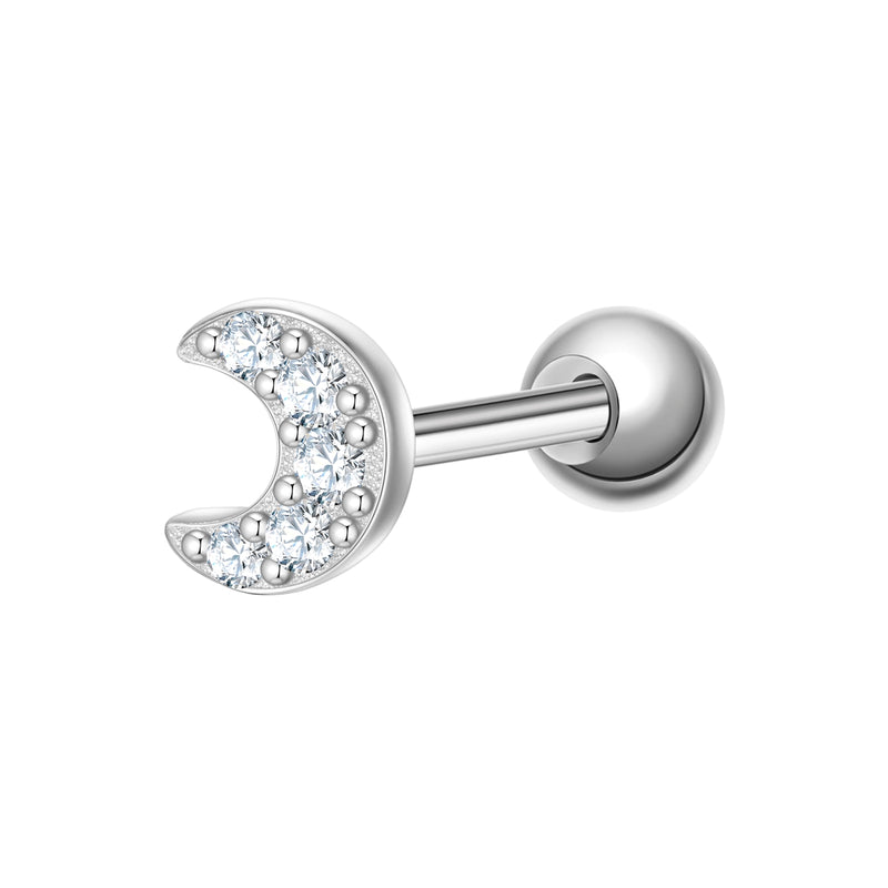 Piercing Sterling Silber Zirkonia weiß