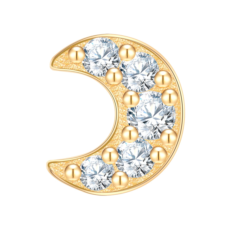 Piercing Sterling Silber gelbgold Zirkonia weiß
