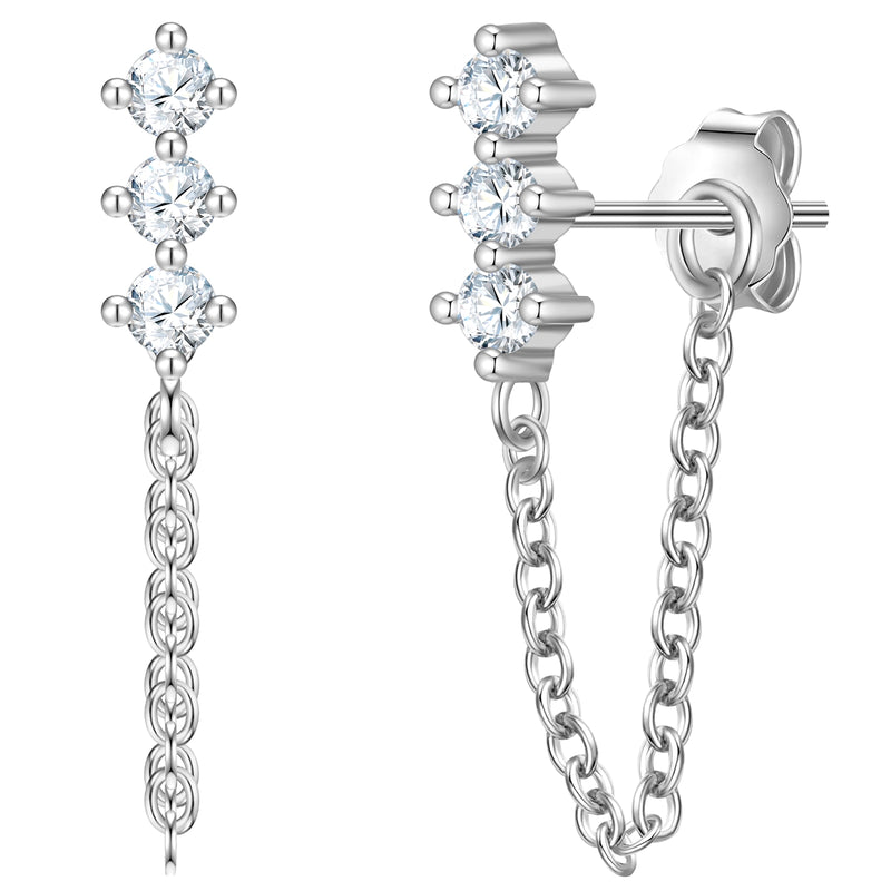 Ohrstecker Sterling Silber Zirkonia weiß