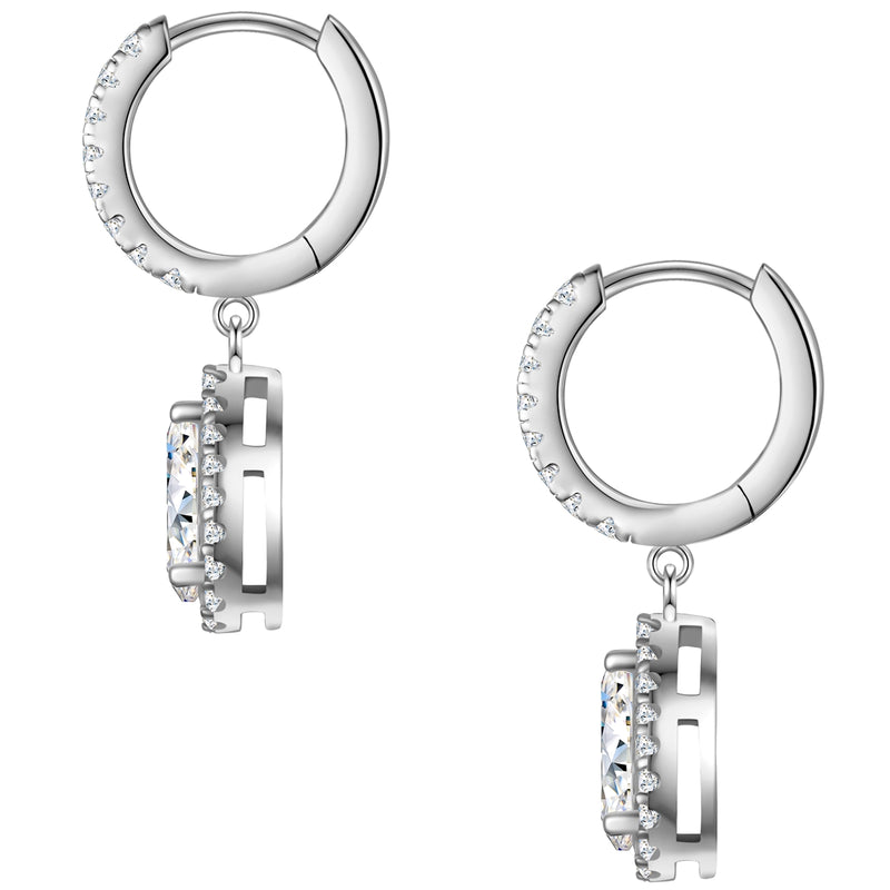 Creolen Sterling Silber Zirkonia weiß