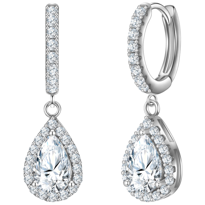 Creolen Sterling Silber Zirkonia weiß