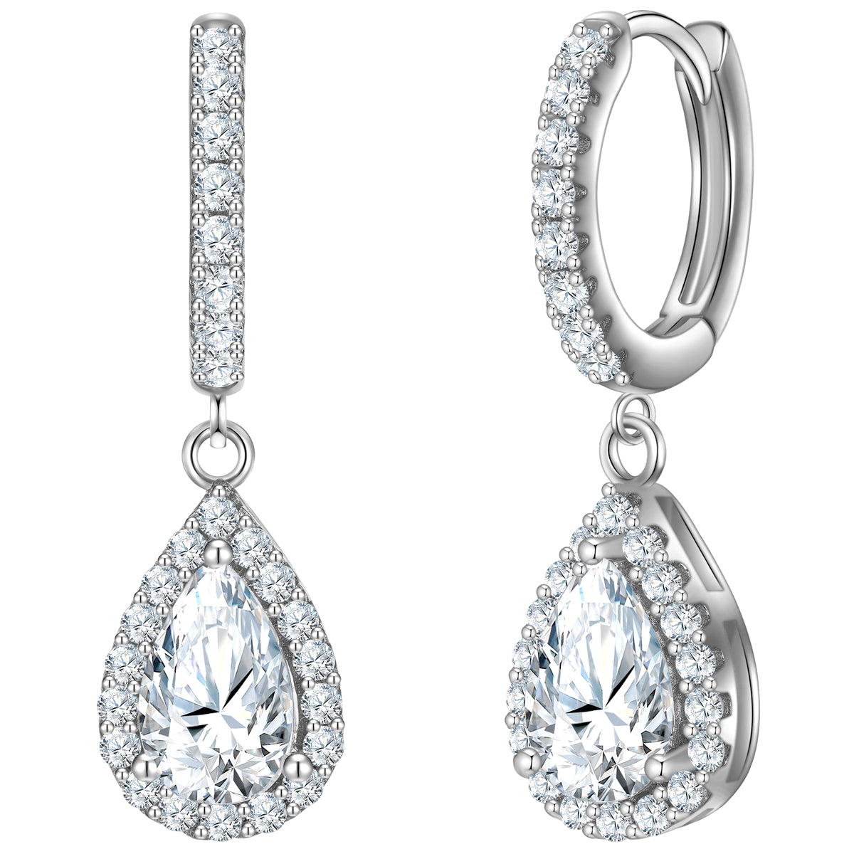 Creolen Sterling Silber Zirkonia weiß