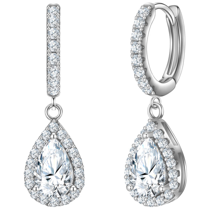 Creolen Sterling Silber Zirkonia weiß