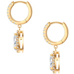 Creolen Sterling Silber gelbgold Zirkonia weiß