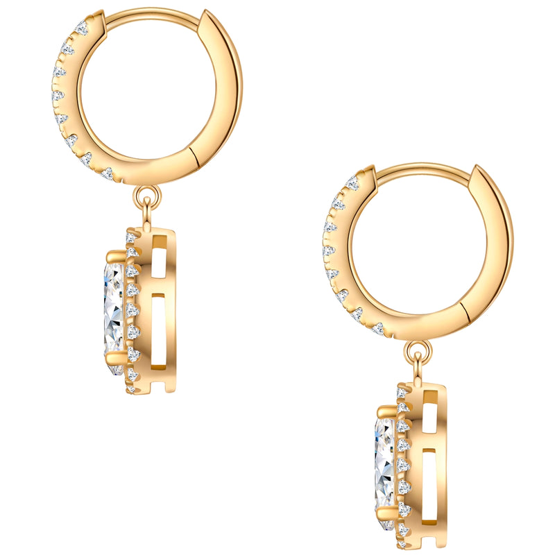 Creolen Sterling Silber gelbgold Zirkonia weiß