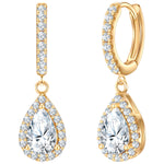 Creolen Sterling Silber gelbgold Zirkonia weiß