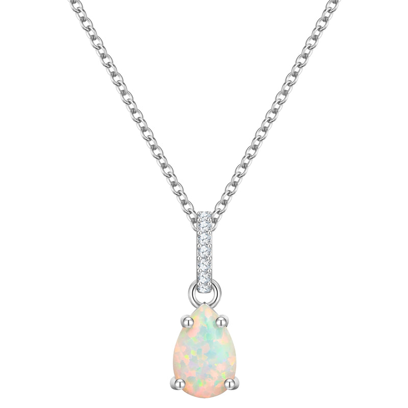 Kette mit Anhänger Sterling Silber Opal (synth.)