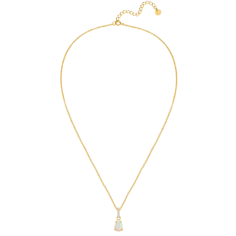 Kette mit Anhänger Sterling Silber gelbgold Opal (synth.)