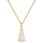 Kette mit Anhänger Sterling Silber gelbgold Opal (synth.)