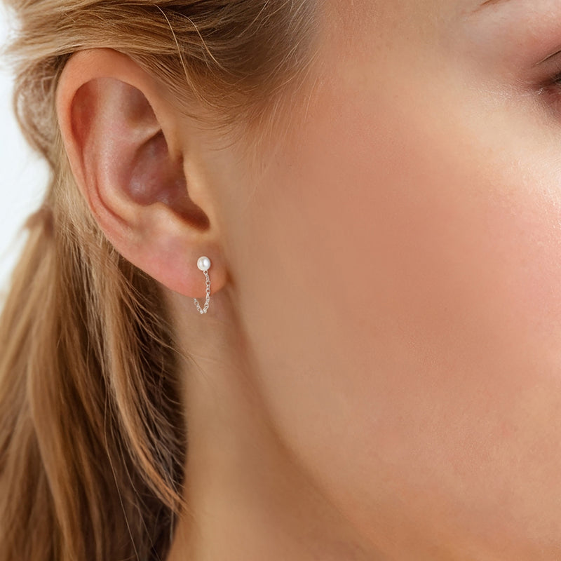 Ohrstecker Sterling Silber Süßwasser-Zuchtperle weiß
