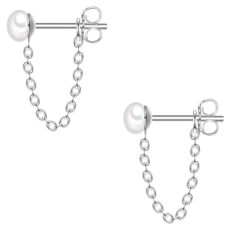 Ohrstecker Sterling Silber Süßwasser-Zuchtperle weiß