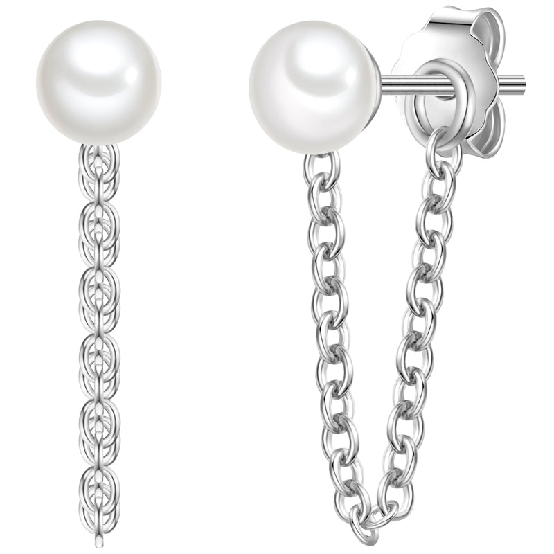 Ohrstecker Sterling Silber Süßwasser-Zuchtperle weiß
