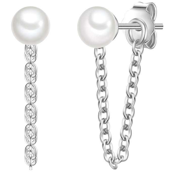 Ohrstecker Sterling Silber Süßwasser-Zuchtperle weiß