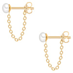 Ohrstecker Sterling Silber gelbgold Süßwasser-Zuchtperle weiß