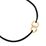Armband Sterling Silber gelbgold Textil (schwarz)