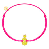 Armband Sterling Silber gelbgold Textil (pink) Emaille gelb