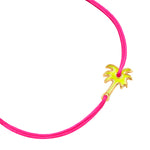 Armband Sterling Silber gelbgold Textil (pink) Emaille gelb