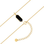 Kette mit Anhänger Sterling Silber gelbgold Emaille schwarz