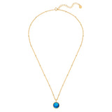 Kette mit Anhänger Sterling Silber gelbgold Zirkonia blau