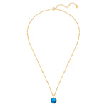 Kette mit Anhänger Sterling Silber gelbgold Zirkonia blau