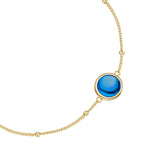 Armband Sterling Silber gelbgold Zirkonia blau