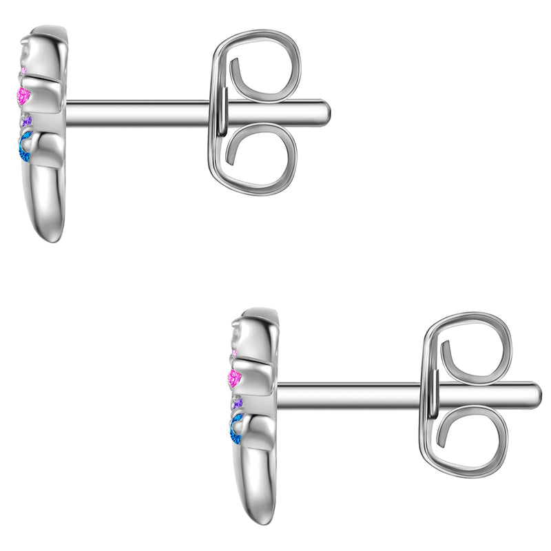 Ohrstecker Sterling Silber Zirkonia multicolor