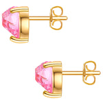 Ohrstecker Sterling Silber gelbgold Zirkonia rosa