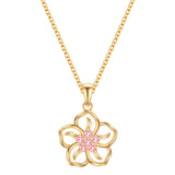 Kette mit Anhänger Sterling Silber gelbgold Zirkonia rosa