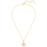 Kette mit Anhänger Sterling Silber gelbgold Zirkonia rosa